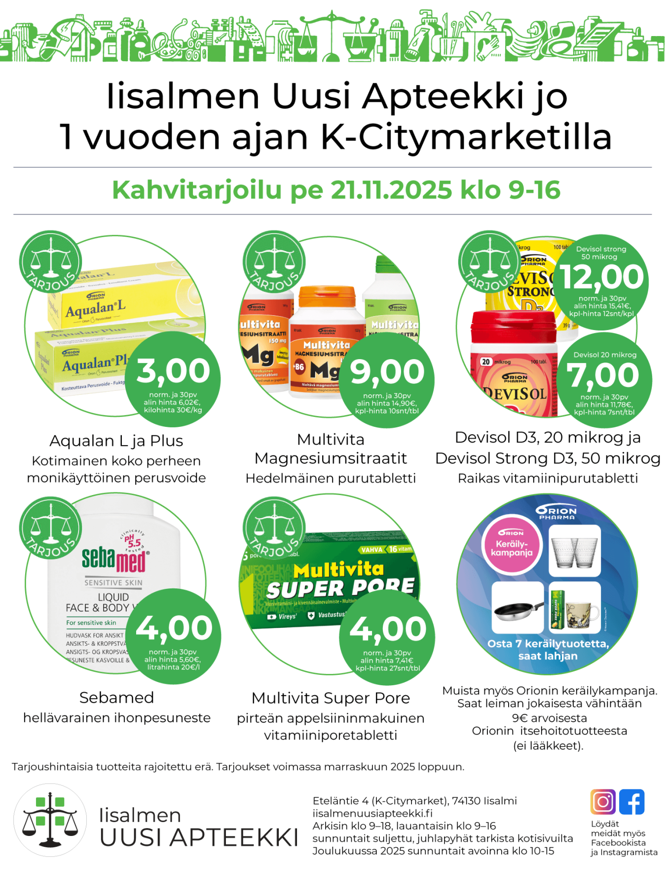 Synttärimainos Orion 2025