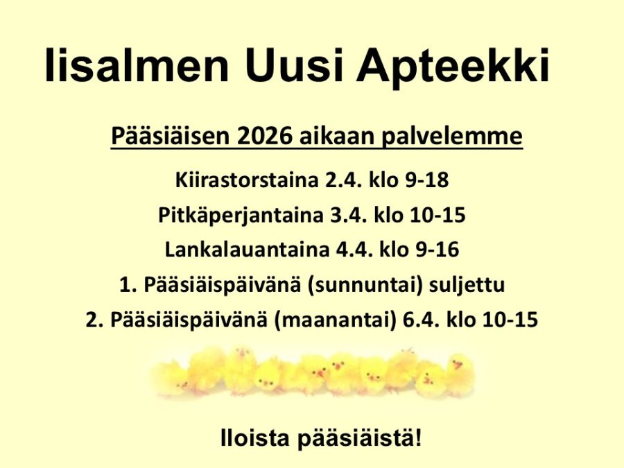 Pääsiäinen 2026 apteekille mainos